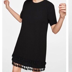 Aqua Black Tassel Fringe Shift Dress Size Small - Bloomingdale’s